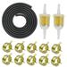 Fuel Line Hose 8mm Oil Filters 10x Hose Clamps for Small Tractors Lawn Mowers Snowmobiles Weight Machines - 3m Fuel Hose