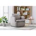 Swivel Barrel Chair Comfy Chenille Padded Seat Round Leisure Arm Chair, 360 Degree Swivel Barrel Club Chair for Living Room