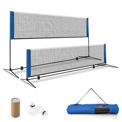 Gymax 14FT Adjustable Badminton Net Set W/2 Shuttlecocks Portable