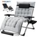 Oversized Zero Gravity Chair VECUKTY Oversized XXL 33IN Ergonomic Patio Recliner Folding Reclining Chair for Indoor and Outdoor Gray