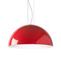 Suspension métal rouge brillant et blanc 40cm