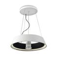 Suspension circulaire LED en métal blanc et noir 60cm