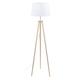 Lampadaire bois naturel et blanc