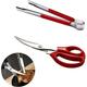 Barbecue scissors and clip set BBQ scissors BBQ tongs kitchen scissors cooking scissors pissa scissors Ergonomic scissors stainless steel scissors clip for easy use (Red)