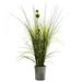 Nearly Natural Grass & Dandelion w/Cement Planter