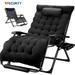 Oversized Zero Gravity Chair VECUKTY XXL 33IN Ergonomic Patio Recliner Folding Reclining Chair for Indoor and Outdoor Black