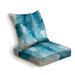 Outdoor Deep Seat Cushion Set Blue alcohol ink wash texture on white paper Liquid paint Back Seat Lounge Chair Conversation Cushion for Patio Furniture Replacement Seating Cushion