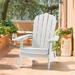 SANLUCE UN-QW-104-WT White Folding Plastic Outdoor Adirondack Chair Patio Fire Pit Chair for Outside