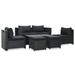 vidaXL Patio Furniture Set 6 Piece Sectional Sofa with Coffee Table Rattan