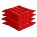 Nvzi Set of 4 Home Chair Cushion Cotton Chair Pads Square Cushions for Wicker Chair Seat (40X40cm) Red a