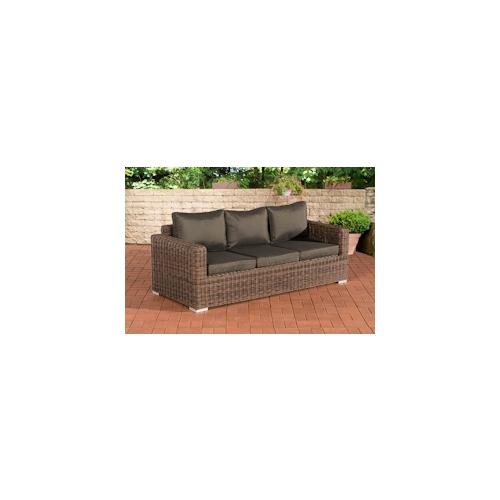 CLP 3er-Sofa Bilbao / Madeira Anthrazit braun-meliert