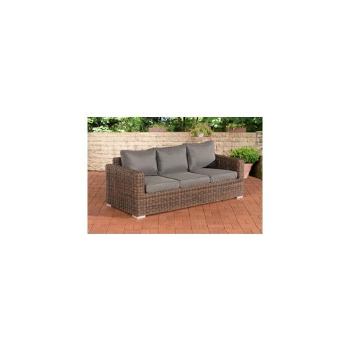 CLP 3er-Sofa Bilbao / Madeira Eisengrau braun-meliert