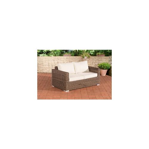 CLP 2er-Sofa Bilbao / Madeira Cremeweiss braun-meliert