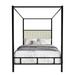 Home Design Inc. Tufted Canopy Bed Upholstered/Velvet/Metal & Upholstered/Metal in Black | 83.1 H x 78.9 W x 85 D in | Wayfair 80107-711