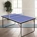 iYofe Sports Table Tennis Table Foldable & Portable Ping Pong Table Set w/ Net & 2 Ping Pong Paddles in Blue | Wayfair ORG9-GI60518W1408-PingpongT