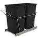 Rev-A-Shelf Double Pull Out Trash Can 27 Qt for Kitchen Stainless Steel in Black | Wayfair RV-15KD-18C S