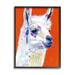 Stupell Industries Modern Llama Red Background Framed On Wood by Victoria Borges Painting Wood in Brown/Red/White | 14 H x 11 W x 1.5 D in | Wayfair