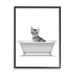 Stupell Industries Kitten In Bathroom Tub Animal Framed On Wood by Annalisa Latella Graphic Art Wood in Brown/Gray | 24 H x 30 W x 1.5 D in | Wayfair