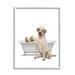 Stupell Industries Retriever Puppies Bathroom Tub On Wood by Annalisa Latella Graphic Art Wood in Brown/White | 24 H x 30 W x 1.5 D in | Wayfair