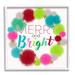 Stupell Industries Merry & Bright Fun Wreath Framed On Wood by Ziwei Li Graphic Art Wood in Blue/Brown/Green | 12 H x 12 W x 1.5 D in | Wayfair