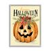 Stupell Industries Happy Halloween Jack-o-Lantern Framed On by Stephanie Workman Marrott Graphic Art in Brown/Orange | Wayfair aw-113_gff_24x30