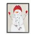 Stupell Industries Seasonal Snowman Smiling Red Hat Framed On Wood by Janet Tava Painting Wood in Brown/Red | 30 H x 24 W x 1.5 D in | Wayfair