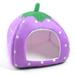 Pet Portable Strawberry Fleece House Bed Warm Cave for Dog Cat Rabbit Guinea Pig Ferret or Other Small Animal