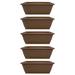 Charlton Home® Castleford Heavy Duty Deck Rail Box Planter w/ Drainage Holes Plastic in Brown | 17" H x 24" W x 12" D | Wayfair