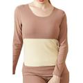 Frontwalk Women Ultra Soft Solid Color Top And Bottom Suits 2 Pieces Lightweight Thermal Underwear Seamless Base Layer Long Johns Set Women Khaki L