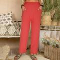 Mother s Day POROPL Cargo Pants for Women Clearance Under $20 Casual Summer Loose Solid High Waist Straight Pants Work Pants for Women Red Size 8