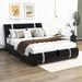 Ivy Bronx Westerfield Storage Platform Bed Wood & /Upholstered/Metal & /Metal/Faux leather in Black | 38.6 H x 62.6 W x 88.6 D in | Wayfair