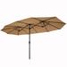 Arlmont & Co. Quogue 179.9" Market Umbrella in Brown | 97.2 H x 179.9 W x 107.9 D in | Wayfair 65F16A40CEEE48F191EEF54CE7503A2D