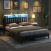 Ivy Bronx Storage Bed Fur/Upholstered/Metal in Gray | 47.8 H x 62.3 W x 85.5 D in | Wayfair 0EF8D2AE027B4B03BE48FE9FBC7141DC