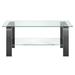 Ivy Bronx 40" Glass & Steel Coffee Table w/ Shelf Glass/Metal in Gray | 17 H x 40 W x 20 D in | Wayfair 731DD5BB7E0647F88EB1A65FFF70D879