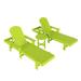 Highland Dunes Danek 77.6" Long Reclining Single Chaise w/ Table Plastic in Green | 37.8 H x 21.1 W x 77.6 D in | Outdoor Furniture | Wayfair