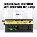 Ana 1200W Pure Sine Wave Power Inverter DC 12V-24V to AC 110V-220V Car Plug Inverter Adapter Power Converter High Power Car Inverter Solar Inverter 5V/2.4A USB Port