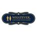 Designer Whatever Just Wash Your Hands Novelty Restroom Sign (Navy Blue/Gold) - Large