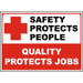 Vinyl Stickers - Bundle - Safety and Warning & Warehouse Signs Stickers - Safety Protects People Sign - 10 Pack (18 x 24 )