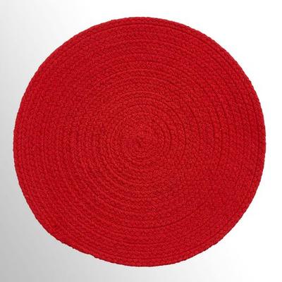 Essex Round Braided Placemats Set of Four, Set of Four, Red