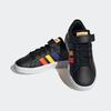 Klettschuh ADIDAS SPORTSWEAR "GRAND COURT COURT ELASTIC LACE AND TOP STRAP", Gr. 31, bunt (core schwarz, lucid blau, court grün), Synthetik, Textil, sportlich, Schuhe, Design auf den Spuren des adidas Superstar