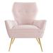 Armchair - Renata Button Tufted Performance Armchair by Modway Velvet/Fabric in Pink | 37.5 H x 30.5 W x 32 D in | Wayfair EEI-5020-PNK