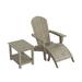 Wade Logan® Aylesha Folding Adirondack Chair w/ Ottoman & Table Plastic/Resin in Gray | 37.8 H x 32.2 W x 37.2 D in | Wayfair