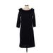 Nina Leonard Casual Dress - Sweater Dress: Black Dresses - Women's Size Medium
