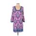 Laundry by Shelli Segal Casual Dress: Purple Aztec or Tribal Print Dresses - Women's Size 2