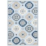Piazza Medallion Blue Rectangle Area Rug 4' x 6'