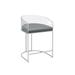 Con 31 Inch Set of 2 Modern Counter Stools, Clear Acrylic Back, Gray Seat