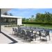 Vicari Dark Grey 13-Piece Aluminum Outdoor Dining Set with Sling Set in Midnight Grey - N/A