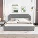 Modern Velvet Platform Bed with Four Storage Drawers