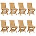 Gecheer Patio Chairs with Beige Cushions 8 pcs Solid Teak Wood