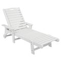 Chaise Lounge for Outdoor Patio Lounge Chairs with Adjustable Backrest All Weather Recliner Poly Lumber Lounges Bed for Poolside Porch Patio